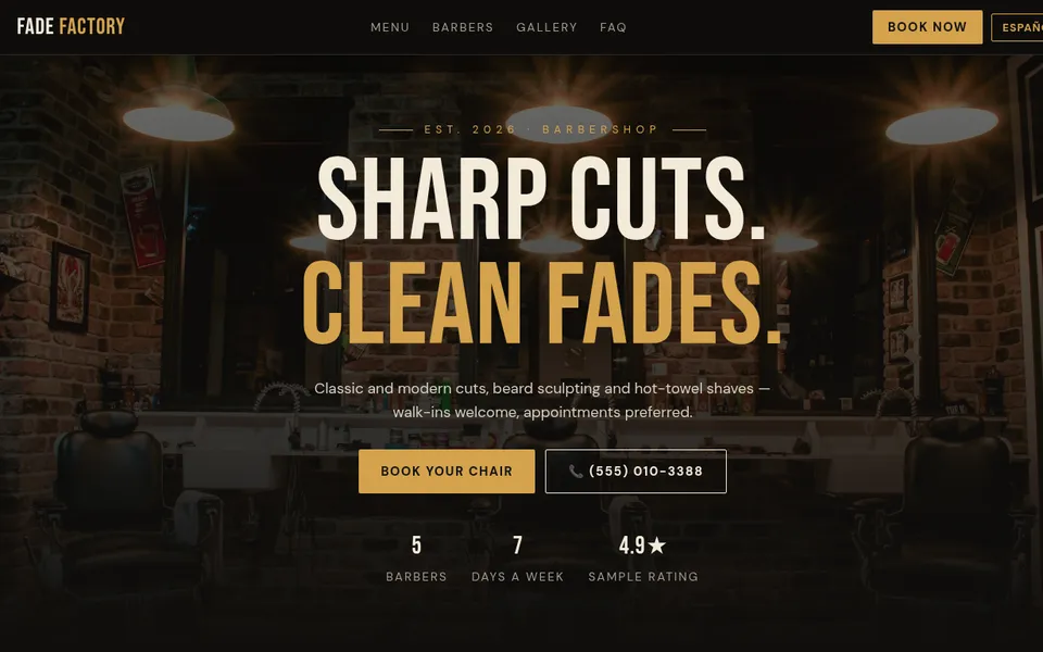 Sitio de muestra: Barbería