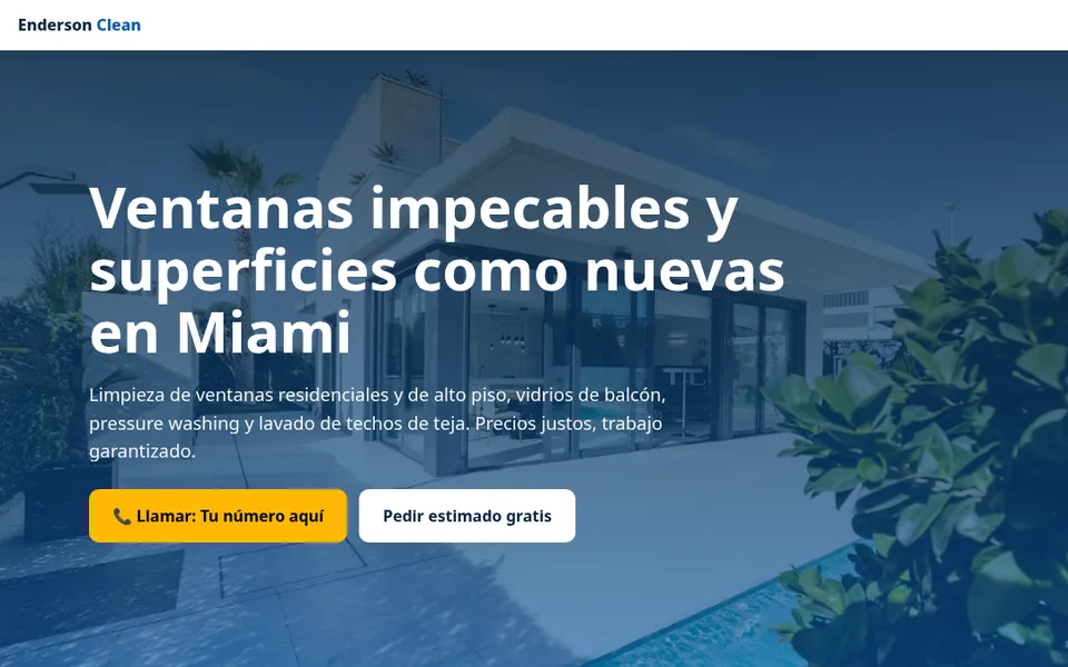 Sitio de muestra: Limpieza de ventanas y pressure washing
